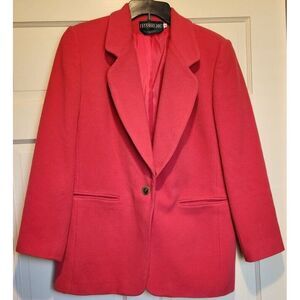 Studio‎ 205 Blazer Womens 8 Wool Cashmere Blend Coral Salmon Collar Lined Flaws